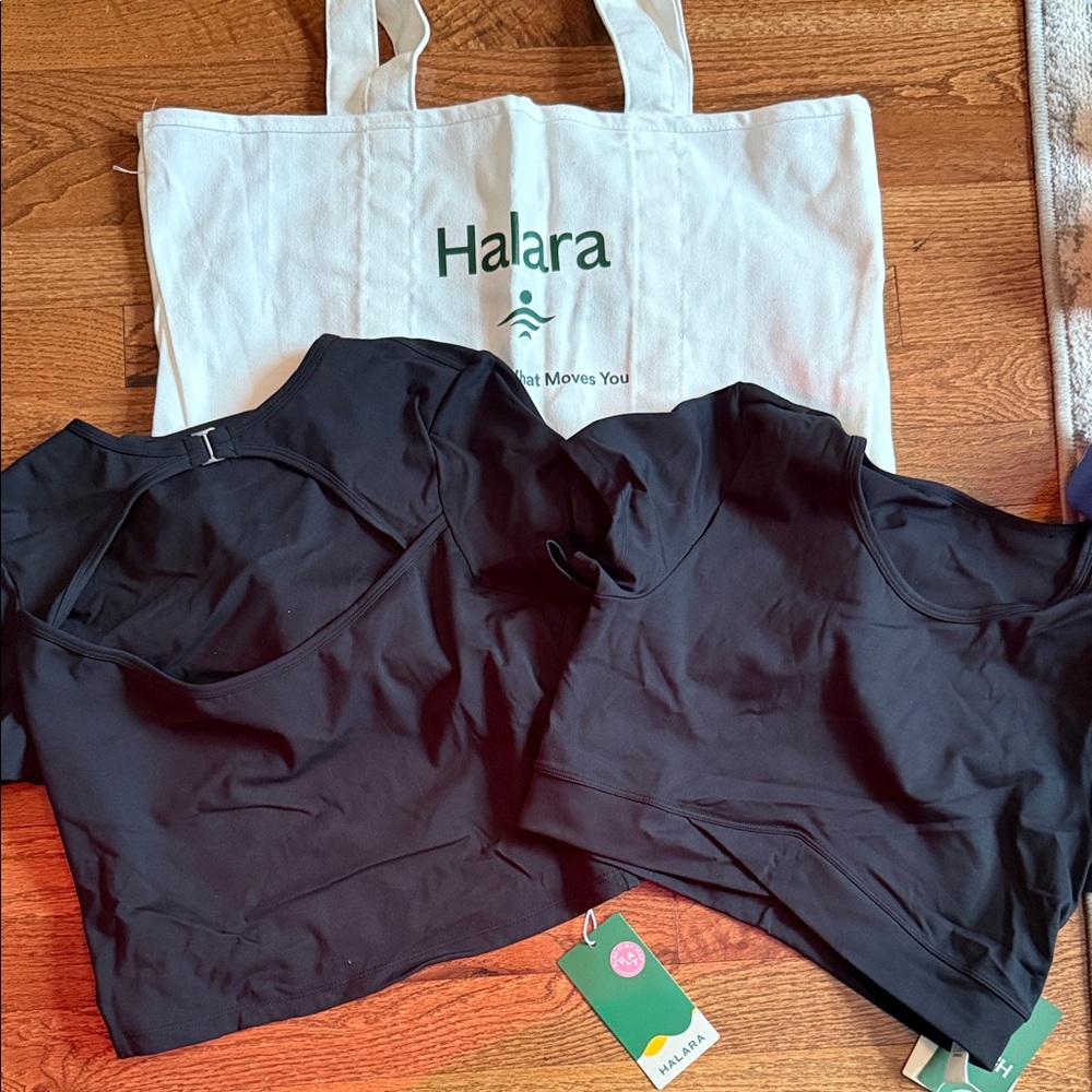 HALARA Elegant Black Crop Tops and duffle